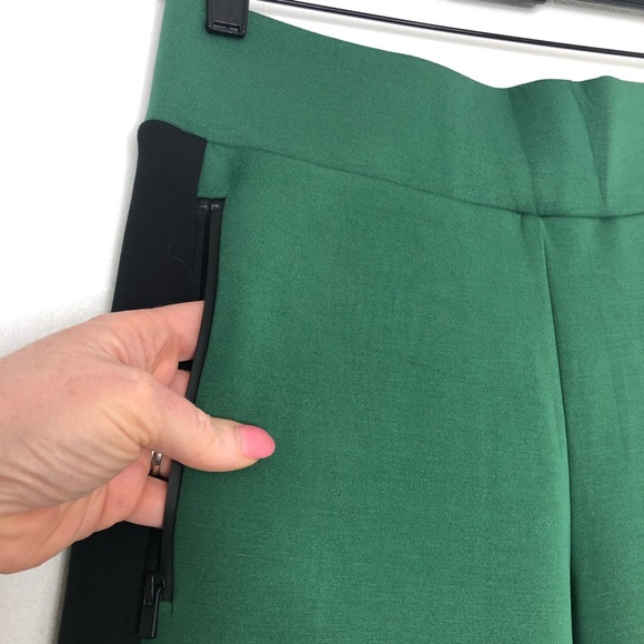 Michi Carve Flare Pant High Waist Color Block Scuba Stripe Pine Green Black - Picture 6 of 15